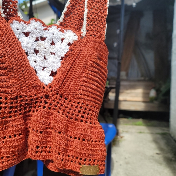 Crop top crochet strech  / Size S /M.  I DO NOT ACCEPT RETURNS - Picture 2 of 6